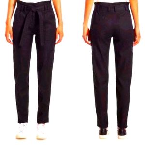 A.L.C. Linen Blend Diego Paperbag Trousers Belted